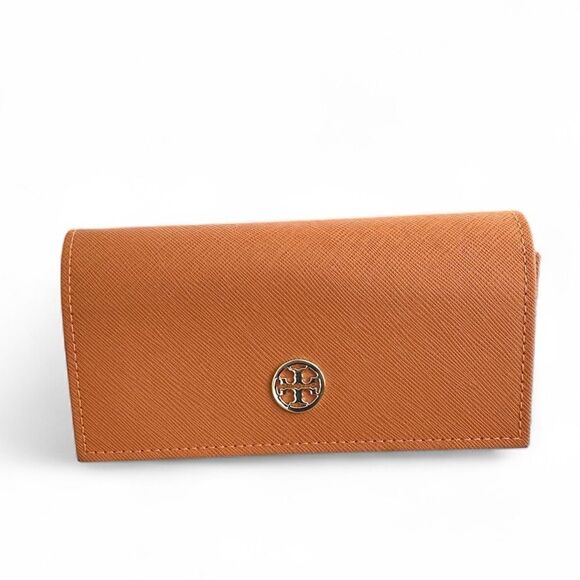 Tory Burch Glasses Case Orange and Gold - Picture 1 of 8